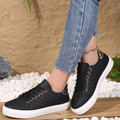 Freya | Women's Lace-Up Trainers | Quilted Panel · Eltrendio