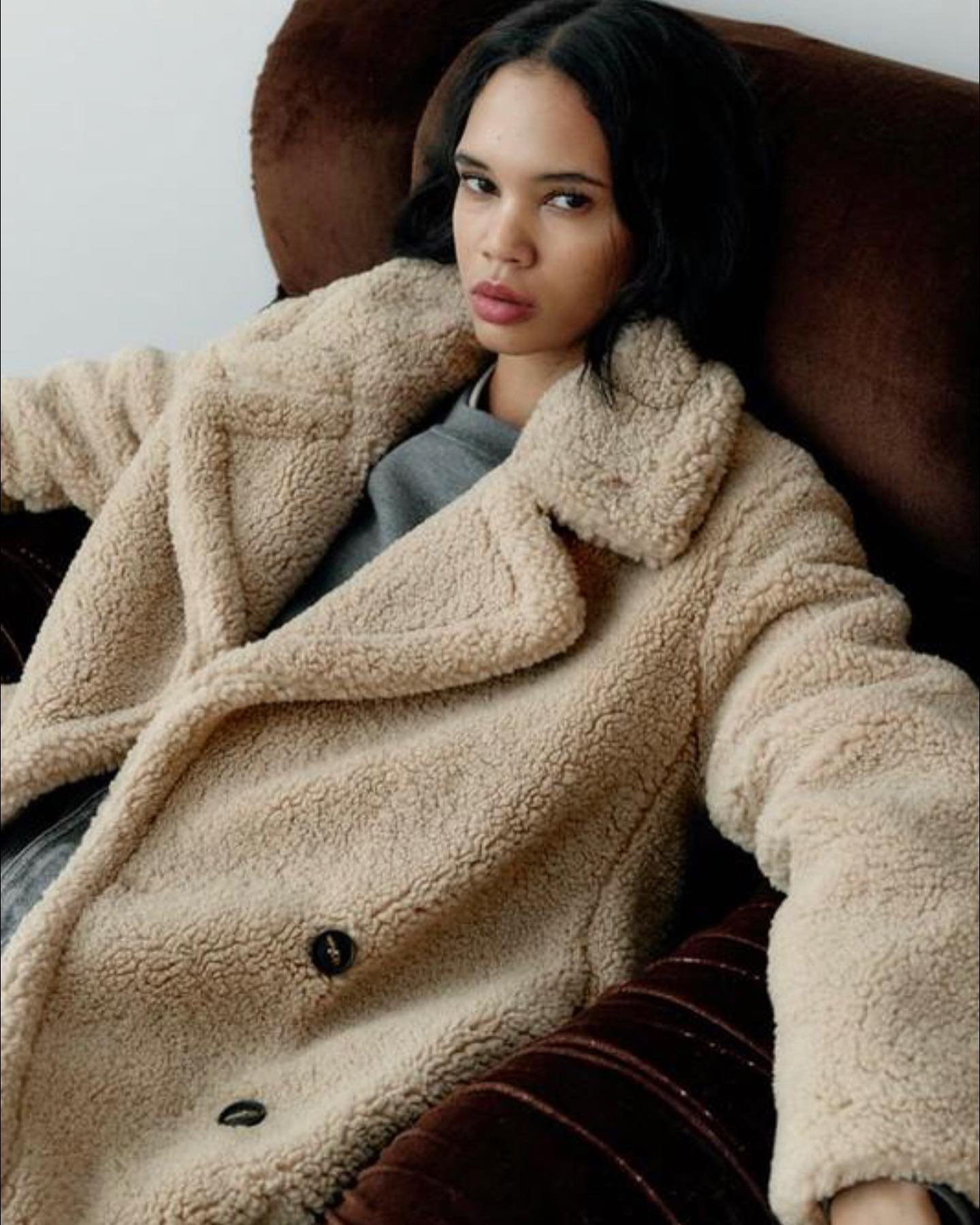 Freya | Women's Longline Teddy Coat | Double-Breasted · Eltrendio