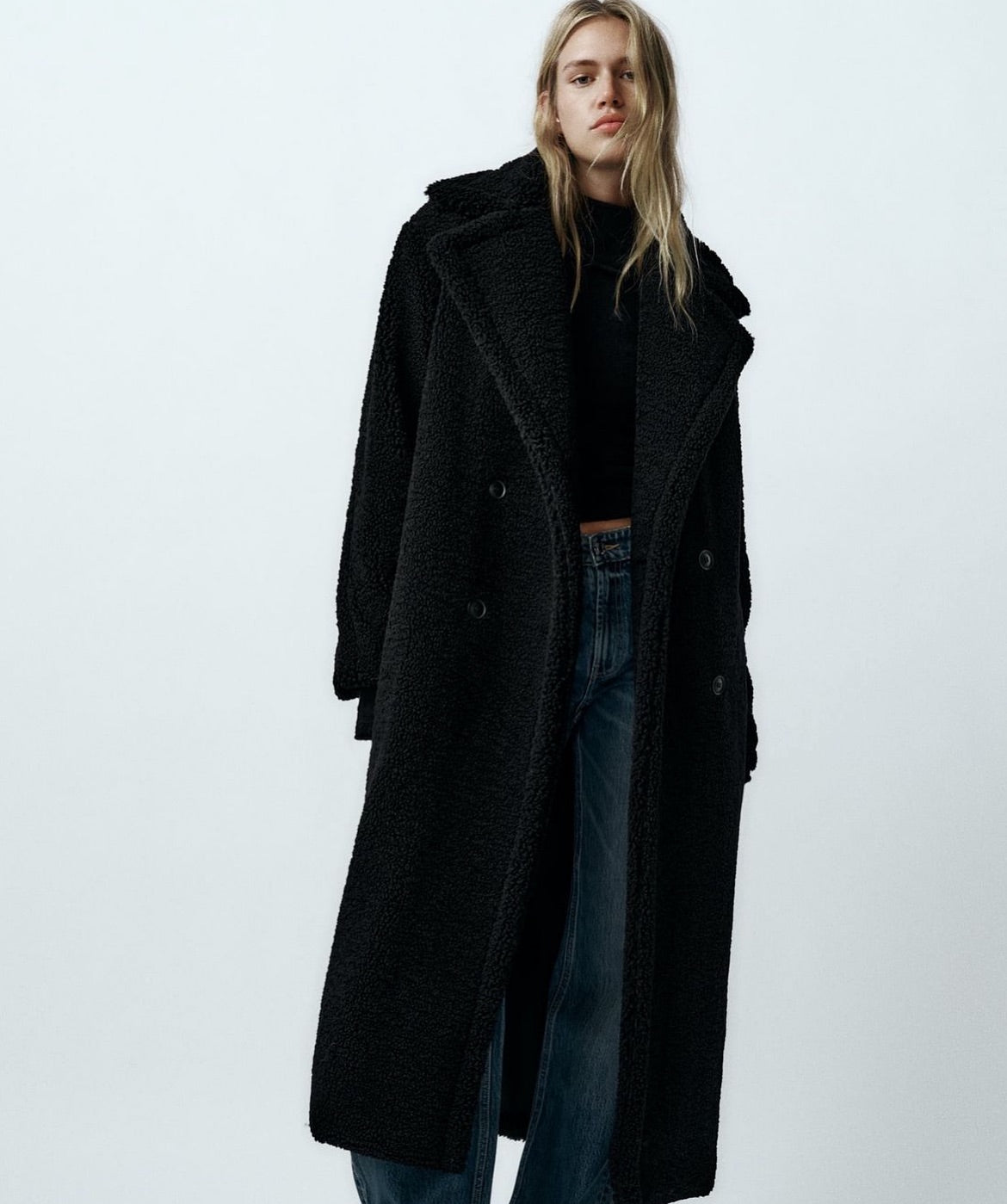 Freya | Women's Longline Teddy Coat | Double-Breasted · Eltrendio