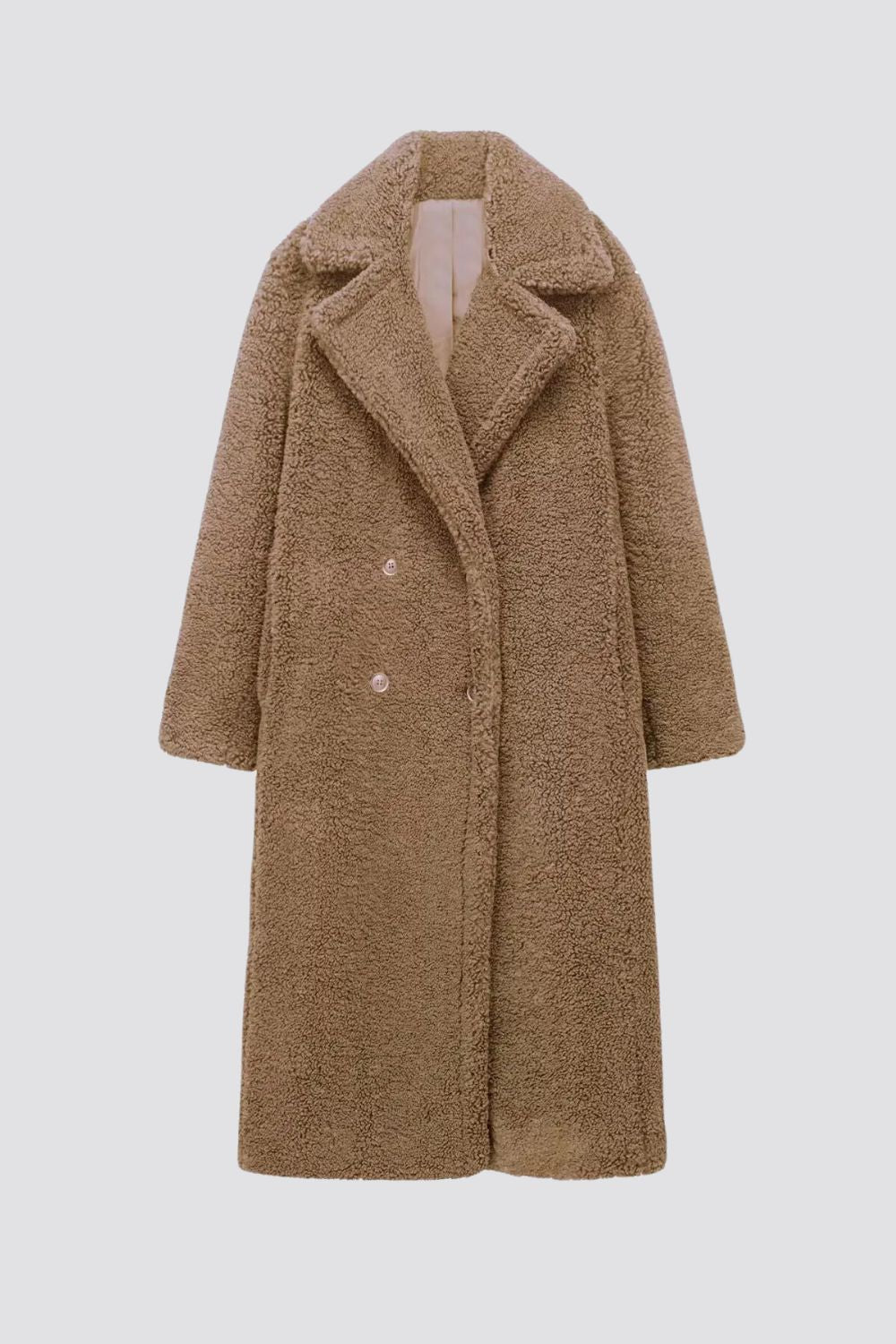 Freya | Women's Longline Teddy Coat | Double-Breasted · Eltrendio