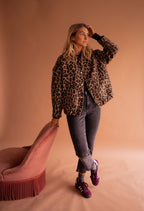 Freya | Women's Oversized Jacket | Leopard Print · Eltrendio
