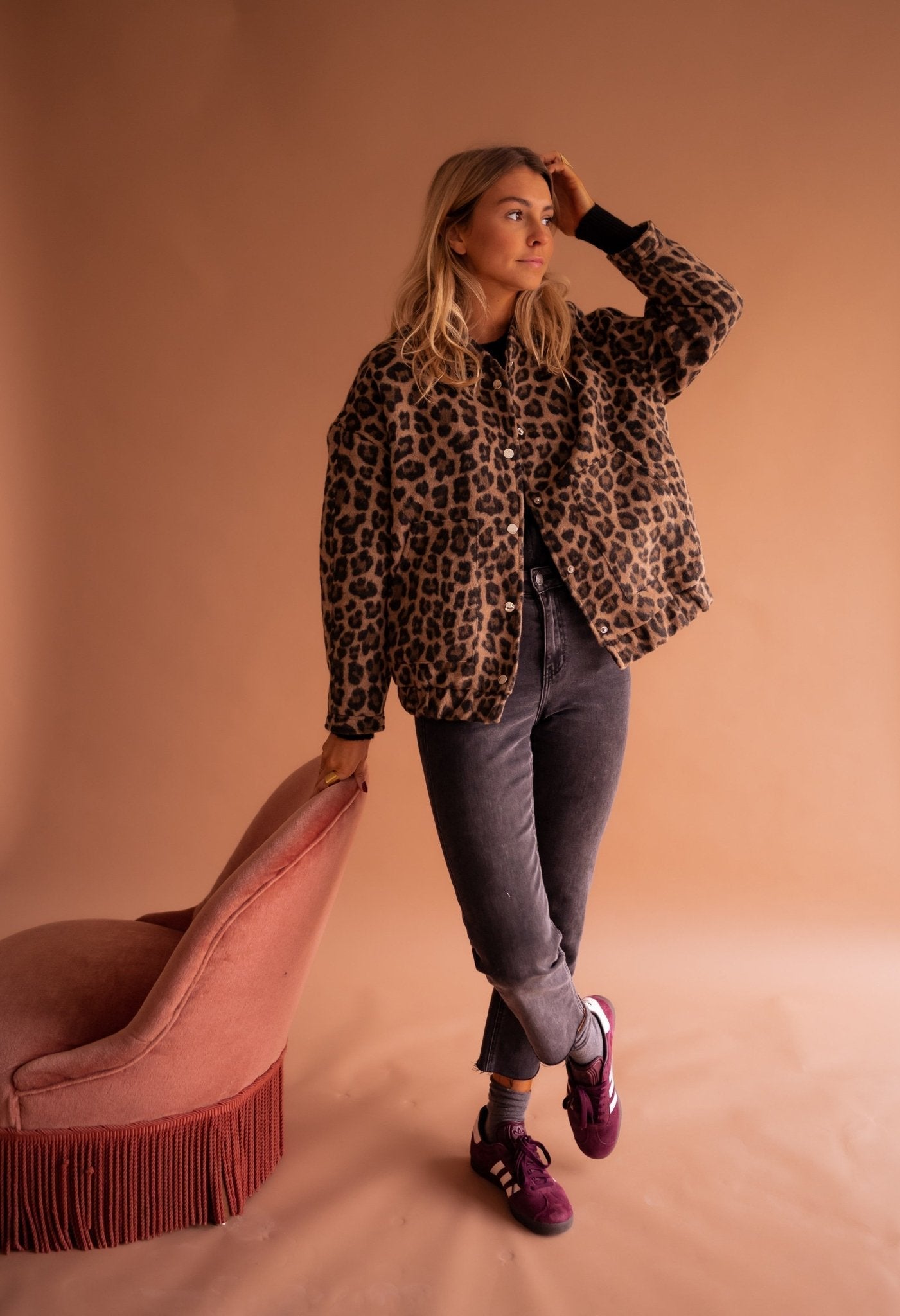 Freya | Women's Oversized Jacket | Leopard Print · Eltrendio