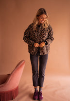 Freya | Women's Oversized Jacket | Leopard Print · Eltrendio