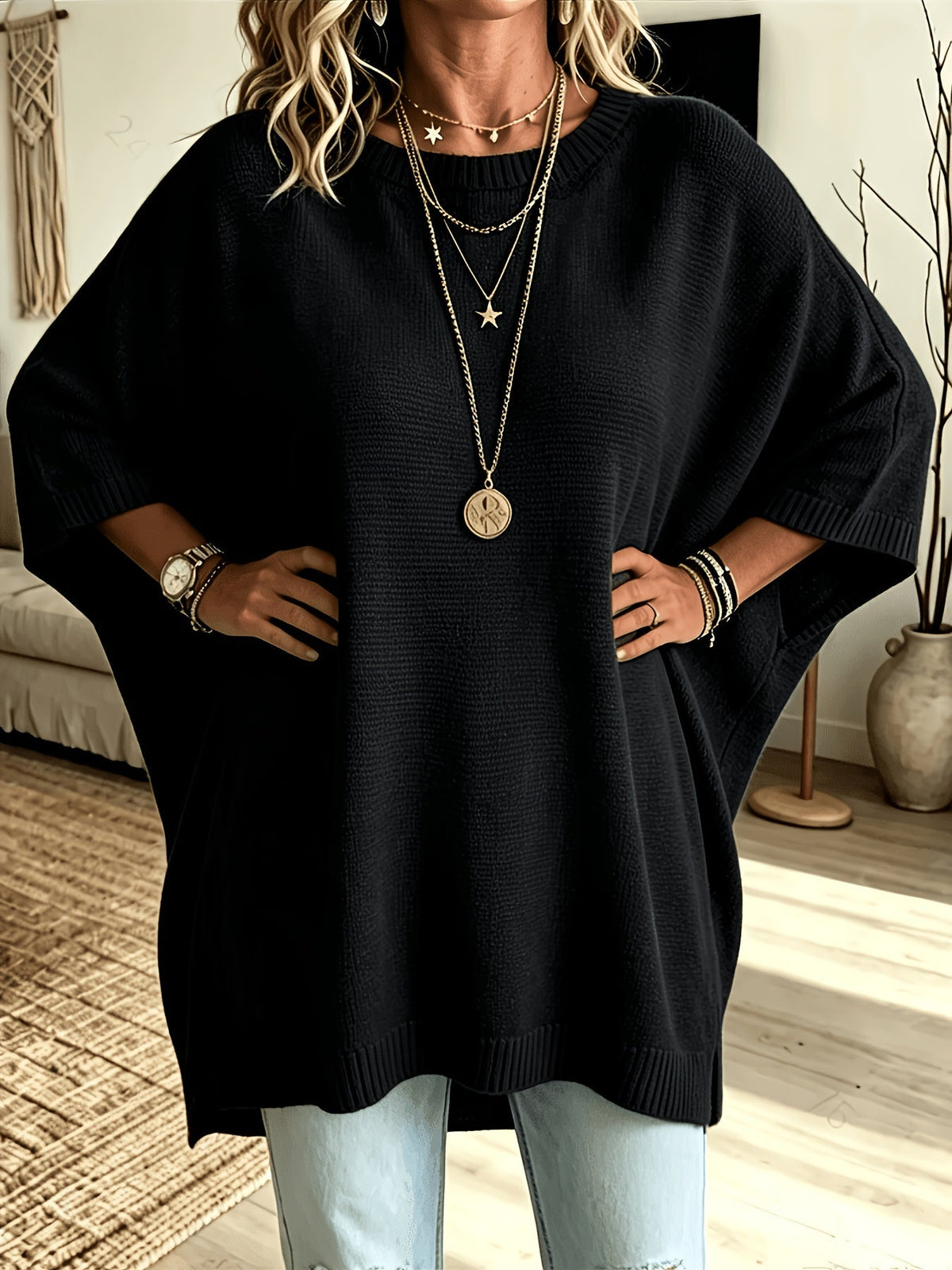Freya | Women's Oversized Jumper | Batwing Knit · Eltrendio