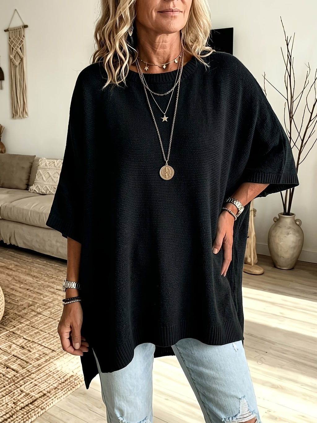 Freya | Women's Oversized Jumper | Batwing Knit · Eltrendio