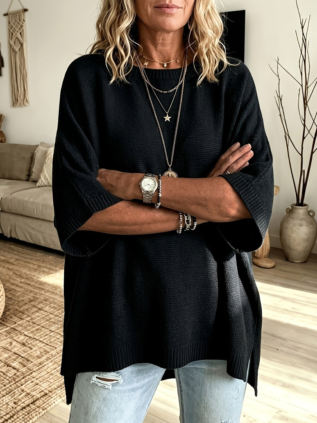 Freya | Women's Oversized Jumper | Batwing Knit · Eltrendio