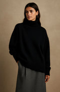Freya | Women's Oversized Roll-Neck Jumper | Ribbed Trim · Eltrendio