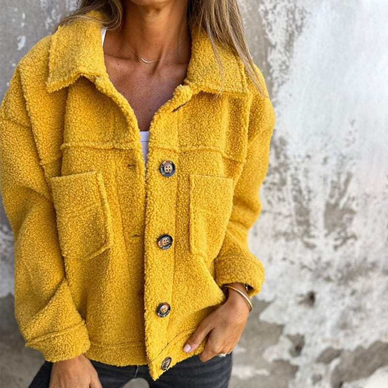 Freya | Women's Oversized Teddy Jacket | Button-Up · Eltrendio