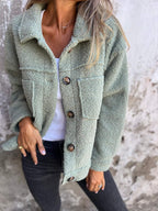 Freya | Women's Oversized Teddy Jacket | Button-Up · Eltrendio