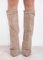 Freya | Women's Pointed-Toe Knee Boots | Buckle Detail · Eltrendio