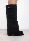 Freya | Women's Pointed-Toe Knee Boots | Buckle Detail · Eltrendio