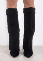 Freya | Women's Pointed-Toe Knee Boots | Buckle Detail · Eltrendio