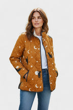 Freya | Women's Quilted Jacket | Cat Print