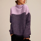 Freya | Women's Roll-Neck Jumper | Herringbone Knit · Eltrendio