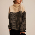 Freya | Women's Roll-Neck Jumper | Herringbone Knit · Eltrendio