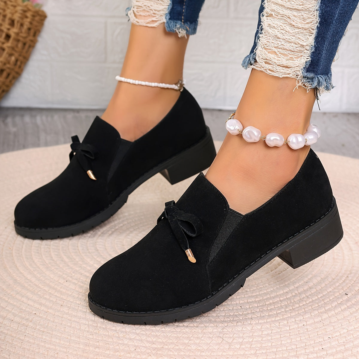 Freya | Women's Slip-On Loafers | Bow Detail · Eltrendio