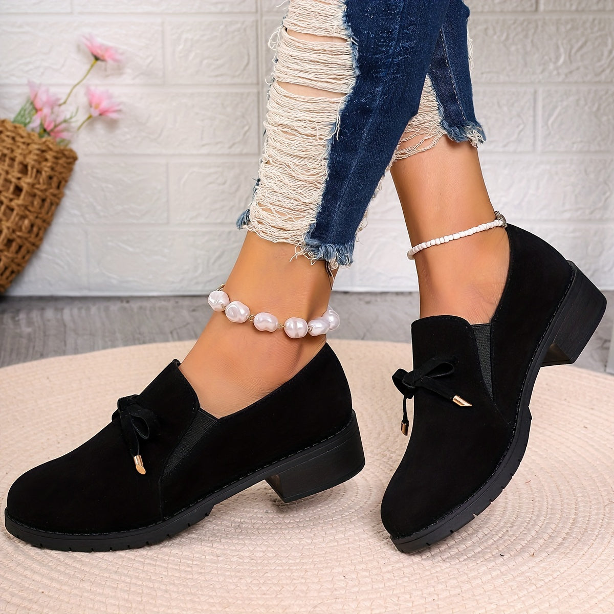 Freya | Women's Slip-On Loafers | Bow Detail · Eltrendio