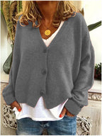 Freya | Women's V-Neck Cardigan | Button-Front · Eltrendio