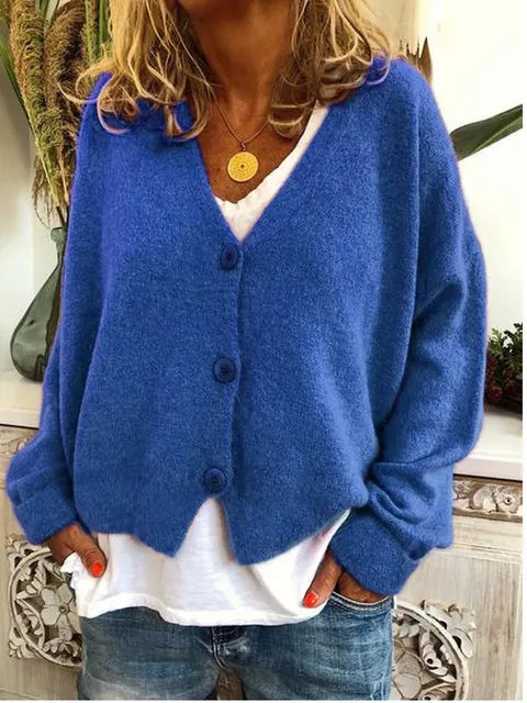 Freya | Women's V-Neck Cardigan | Button-Front · Eltrendio