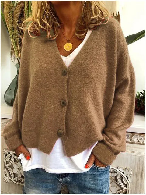 Freya | Women's V-Neck Cardigan | Button-Front · Eltrendio