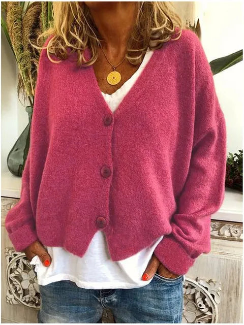 Freya | Women's V-Neck Cardigan | Button-Front · Eltrendio