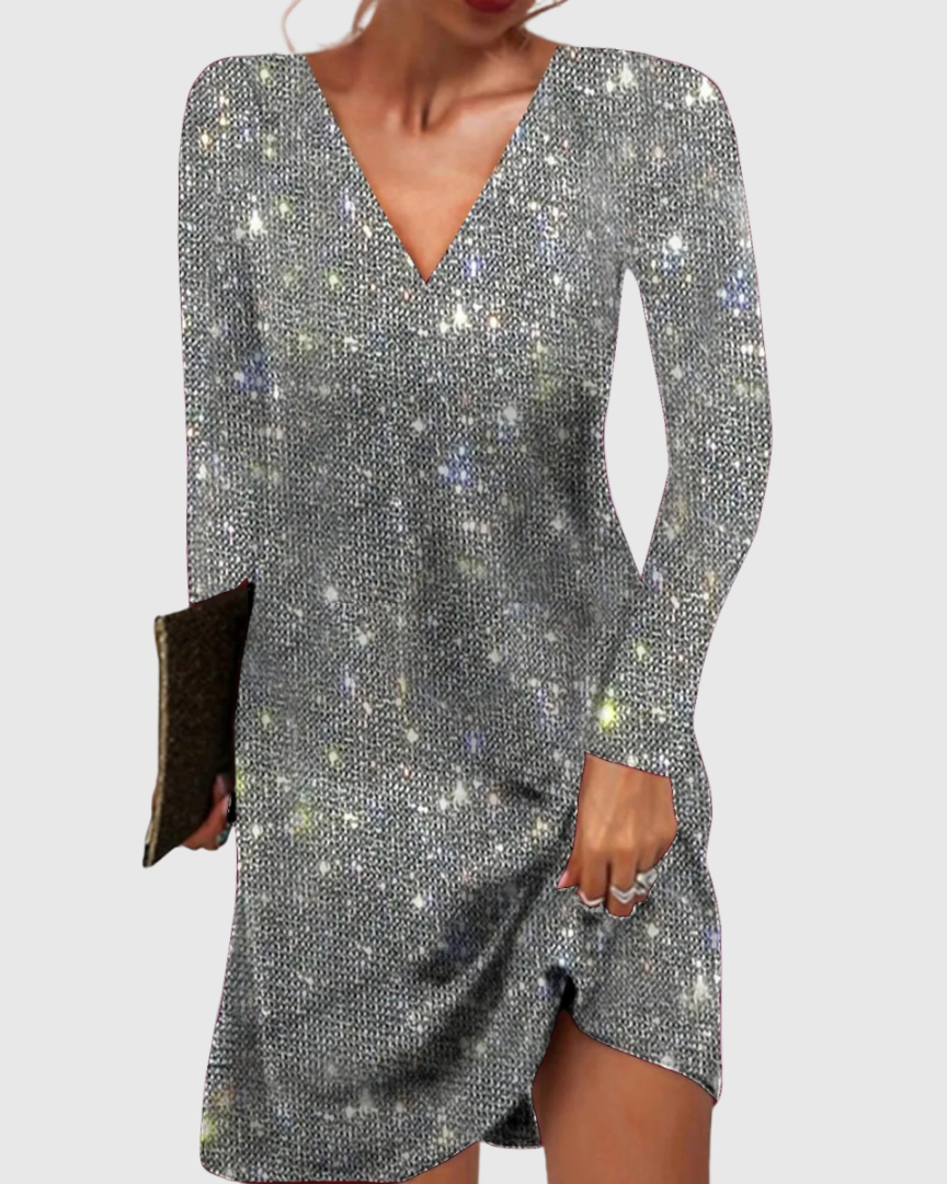 Freya | Women's V-Neck Dress | Sequin · Eltrendio