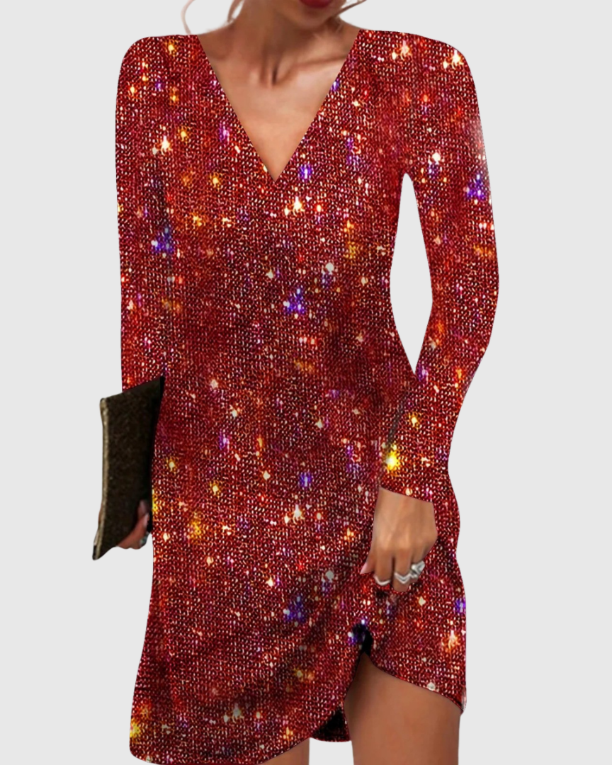 Freya | Women's V-Neck Dress | Sequin · Eltrendio
