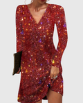 Freya | Women's V-Neck Dress | Sequin · Eltrendio