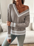 Freya | Women's V-Neck Jumper | Cable Knit · Eltrendio