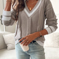 Freya | Women's V-Neck Jumper | Cable Knit · Eltrendio
