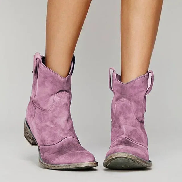 Freya | Women's Western Ankle Boots | Block Heel · Eltrendio