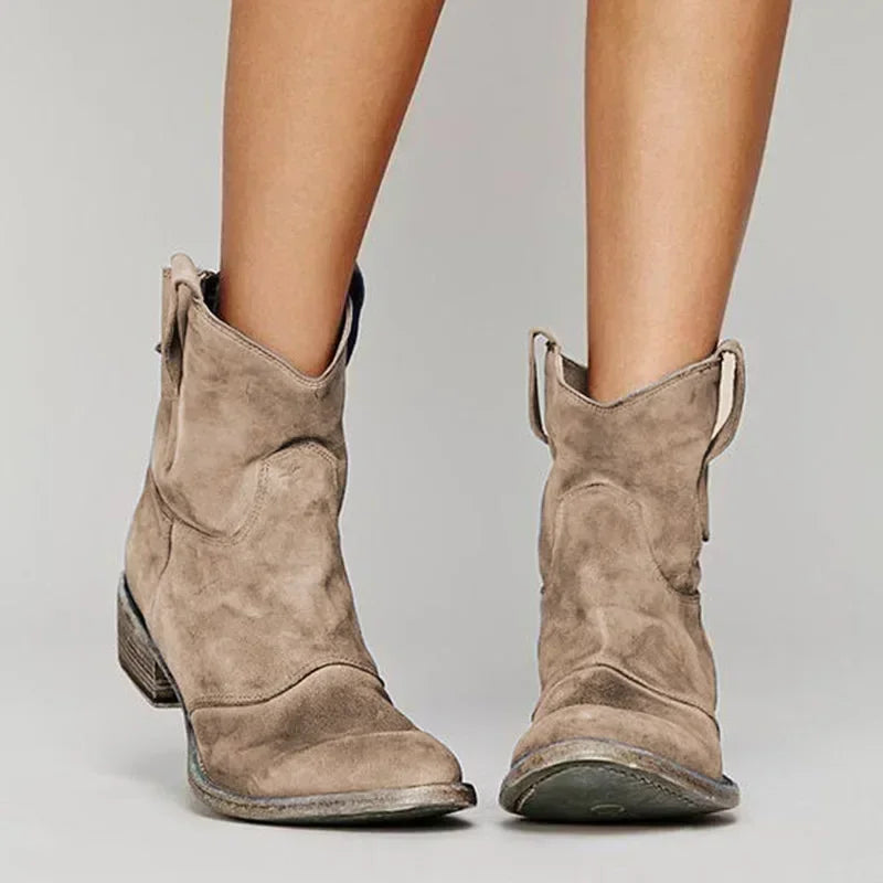 Freya | Women's Western Ankle Boots | Block Heel · Eltrendio