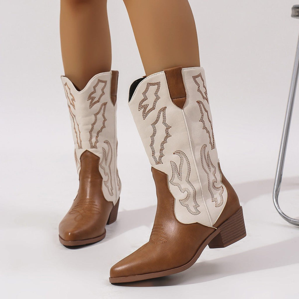 Freya | Women's Western Cowboy Boots | Embroidered Detail · Eltrendio
