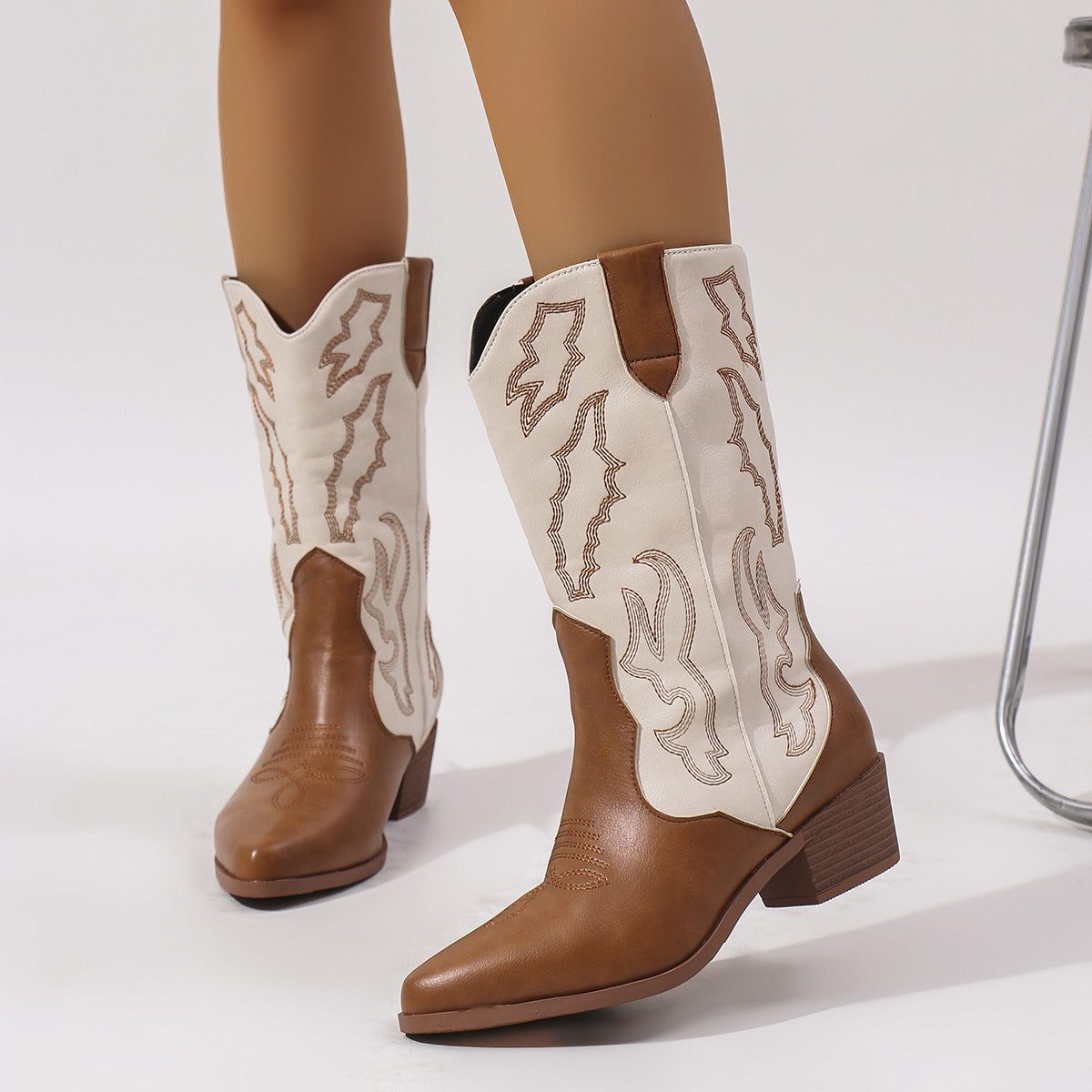Freya | Women's Western Cowboy Boots | Embroidered Detail · Eltrendio