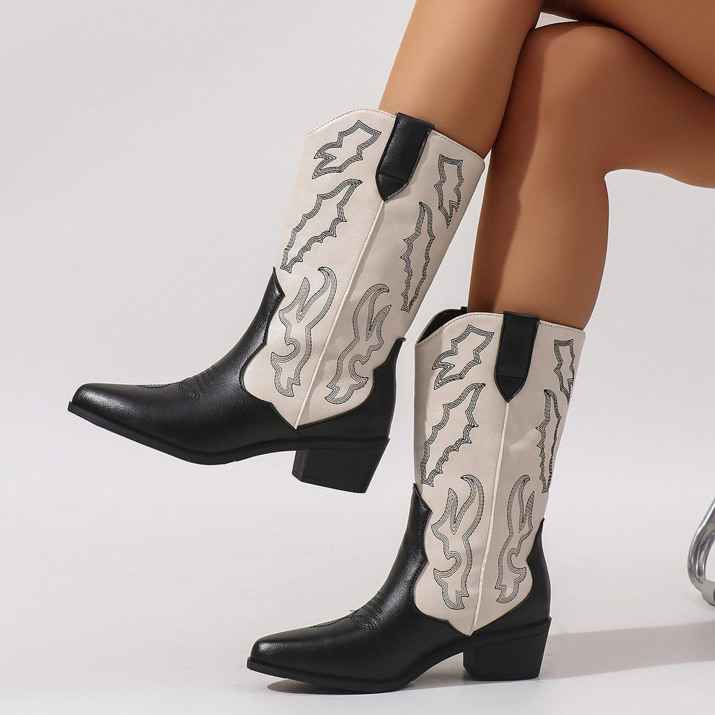 Freya | Women's Western Cowboy Boots | Embroidered Detail · Eltrendio