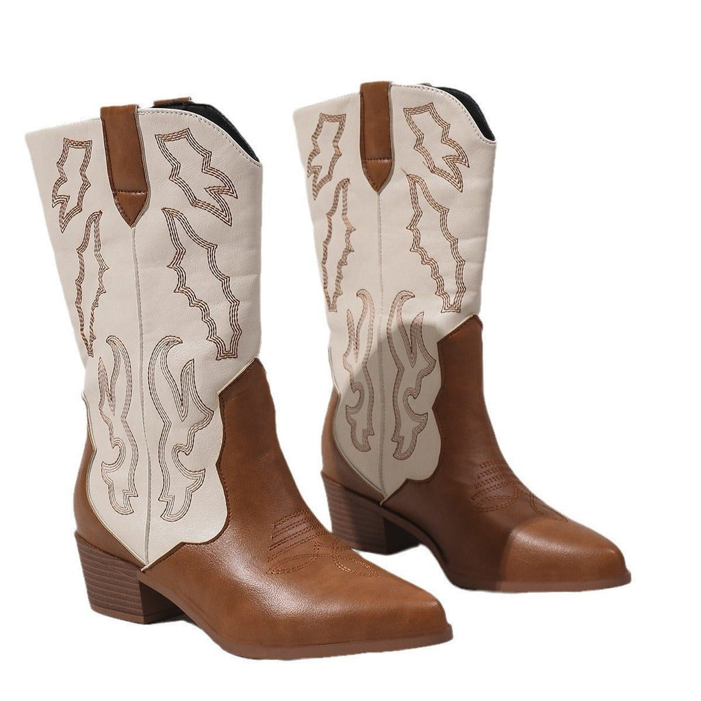 Freya | Women's Western Cowboy Boots | Embroidered Detail · Eltrendio