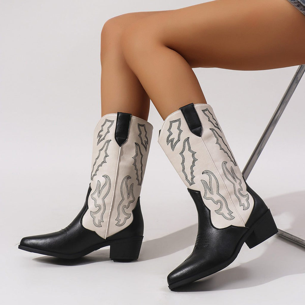 Freya | Women's Western Cowboy Boots | Embroidered Detail · Eltrendio