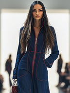 Freya | Women's Wide-Leg Denim Jumpsuit | Zip-Front · Eltrendio