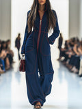 Freya | Women's Wide-Leg Denim Jumpsuit | Zip-Front · Eltrendio