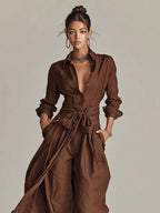 Freya | Women's Wide-Leg Jumpsuit | Tie Waist · Eltrendio