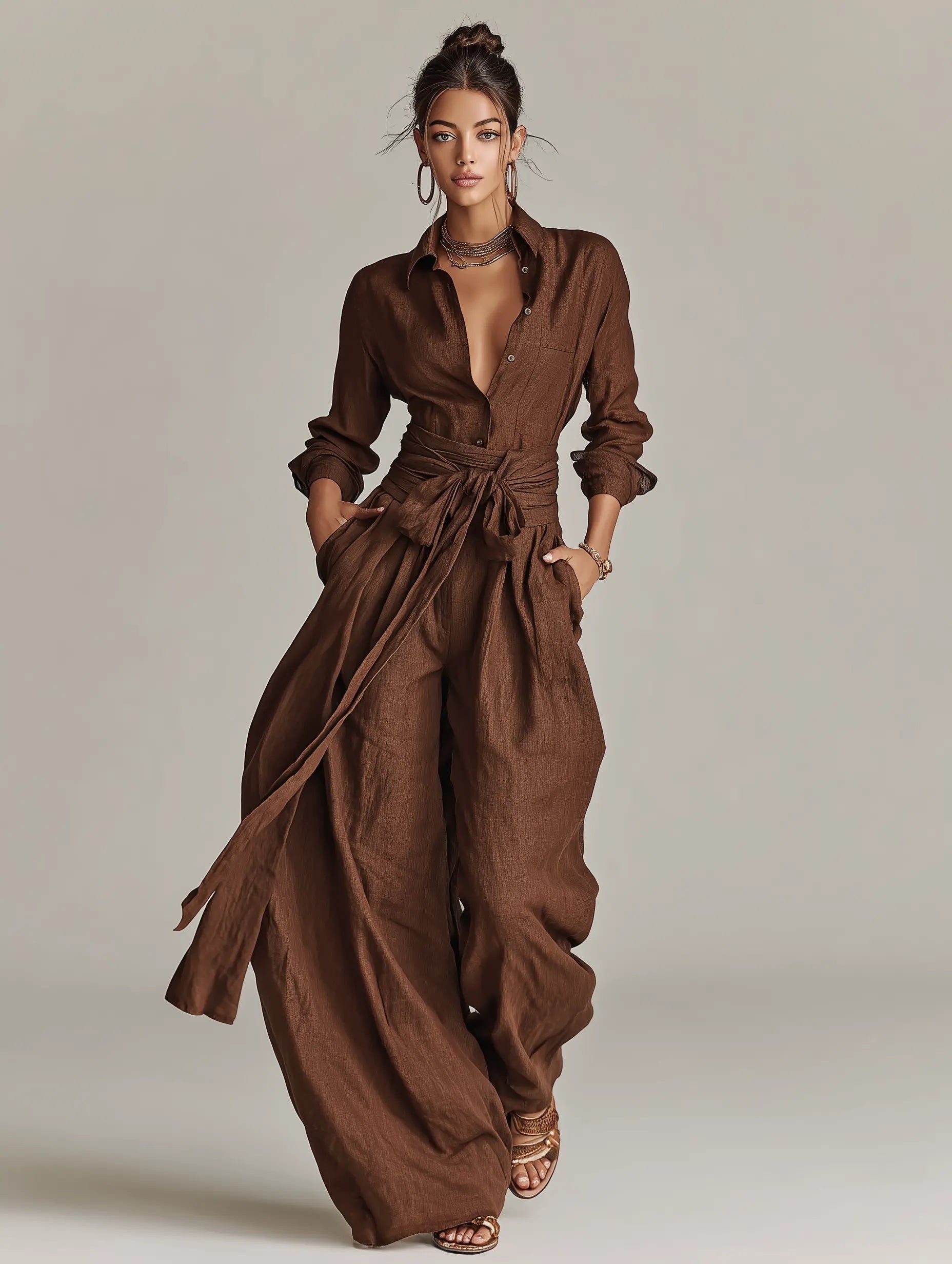 Freya | Women's Wide-Leg Jumpsuit | Tie Waist · Eltrendio