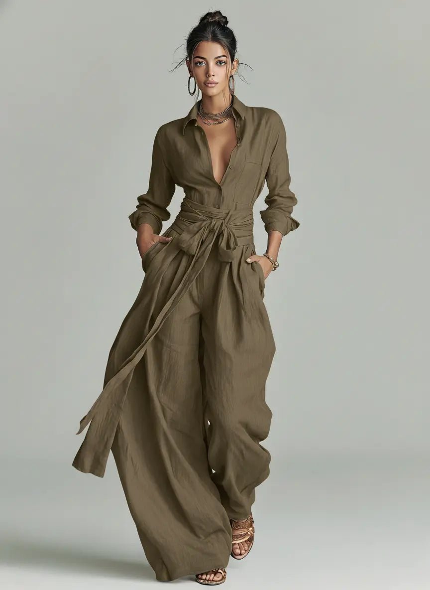 Freya | Women's Wide-Leg Jumpsuit | Tie Waist · Eltrendio