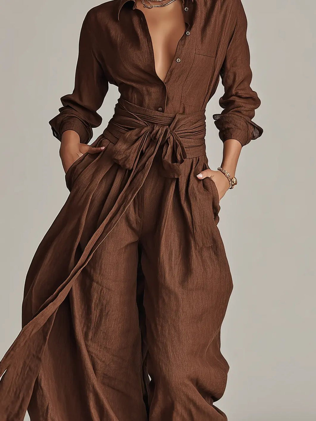 Freya | Women's Wide-Leg Jumpsuit | Tie Waist · Eltrendio