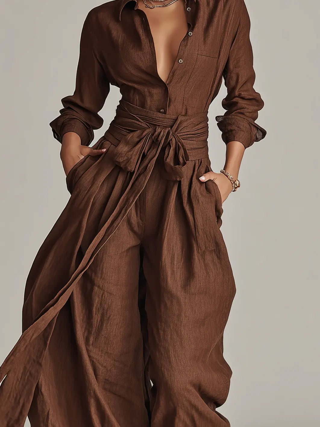 Freya | Women's Wide-Leg Jumpsuit | Tie Waist · Eltrendio