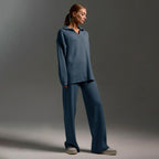 Freya | Women's Wide-Leg Loungewear Set | Collared Top · Eltrendio