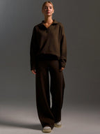 Freya | Women's Wide-Leg Loungewear Set | Collared Top · Eltrendio