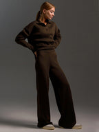 Freya | Women's Wide-Leg Loungewear Set | Collared Top · Eltrendio