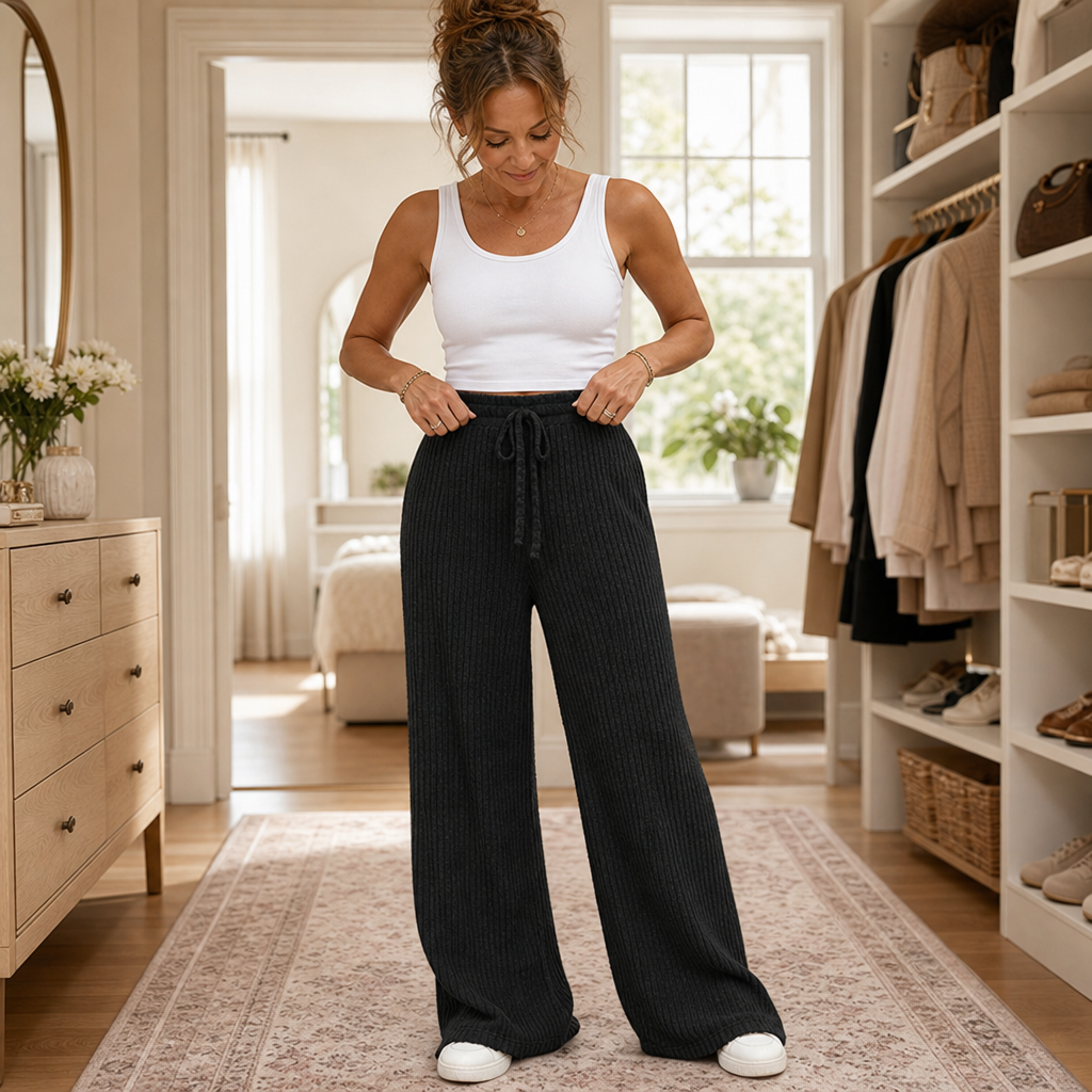 Freya | Women's Wide-Leg Trousers | Drawstring Waist · Eltrendio