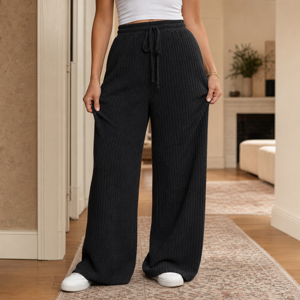 Freya | Women's Wide-Leg Trousers | Drawstring Waist · Eltrendio