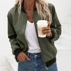 Freya | Women's Zip Bomber Jacket | Ribbed Cuffs · Eltrendio